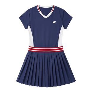 2026新YONEX尤尼克斯羽毛球服女连衣裙yy防走光夏季运动裙子套装
