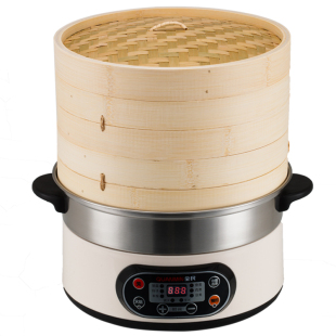 竹香不锈钢电蒸锅多功能家用大容量预约定时保温电蒸笼自动断电
