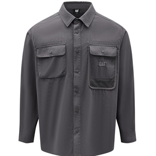 CAT卡特25年秋冬新款男士新品不对称网装口袋休闲衬衫商场同款