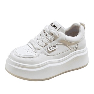 森马女鞋小白鞋2025新款增高6cm百搭厚底冬季加绒休闲鞋板鞋女款