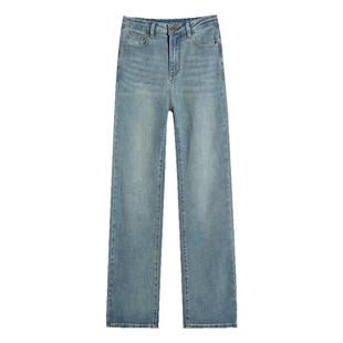 窄版直筒牛仔裤女2026年新款冬季小个子加绒裤子巨好看显瘦阔腿裤