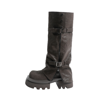 现货！！【免费试穿】牛皮长靴