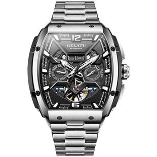 格拉图名表品牌正品酒桶型男士手表机械表防水夜光大表盘男款腕表