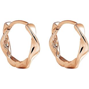 卡伦图925纯银耳环女玫瑰金色耳扣莫比乌斯耳圈小众气质耳钉新款