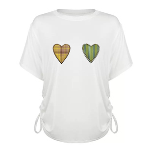 Thingness“会呼吸的tee”桑蚕丝透气凉感爱心刺绣软糯弹力短袖