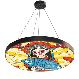 国潮风吊灯火锅烧烤餐饮酒店装饰脸谱餐厅创意网红京剧专用灯