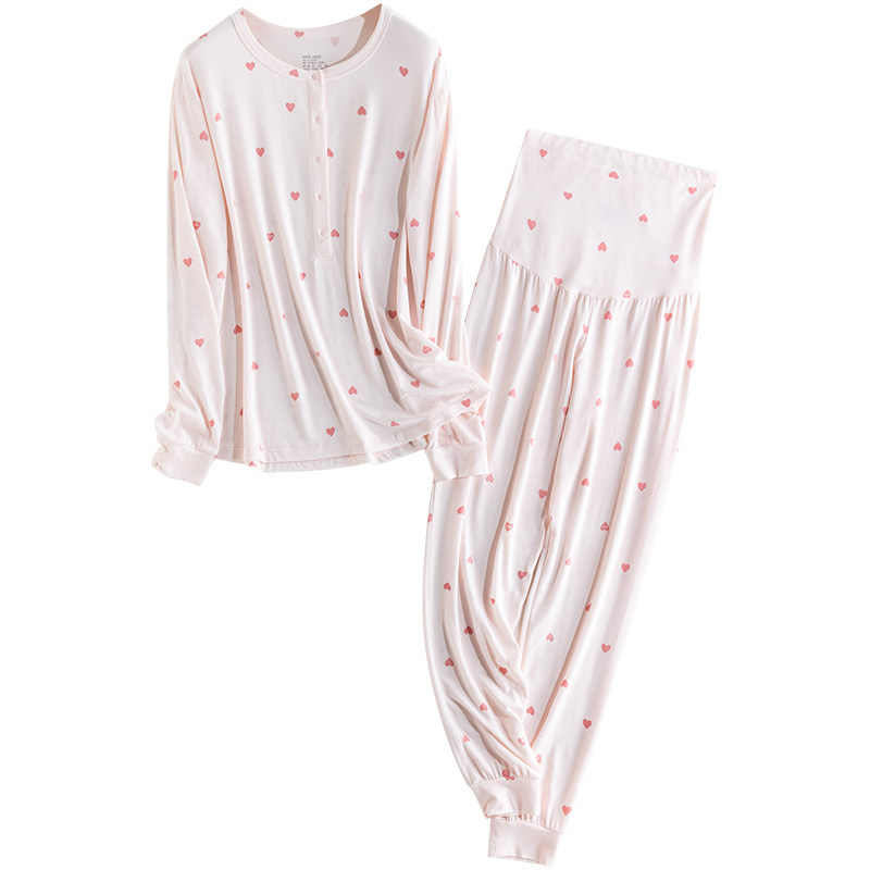 孕妇睡衣女月子服秋冬带胸垫哺乳睡衣产后喂奶专用母婴家居服套装