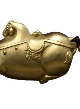 全铜唐马手把件随身盘