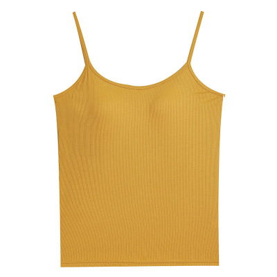 带胸垫吊带女背心一体式打底内衣