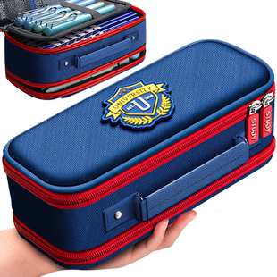 笔袋男孩子小学生2025超火文具盒新款学霸男孩款女童文具袋大容量英伦风初中学生用帆布简约高颜值ins铅笔盒