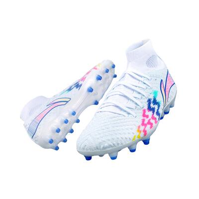 小李子:李宁疾影2䨻次顶高帮MG短钉人草全掌beng缓震成人足球鞋男