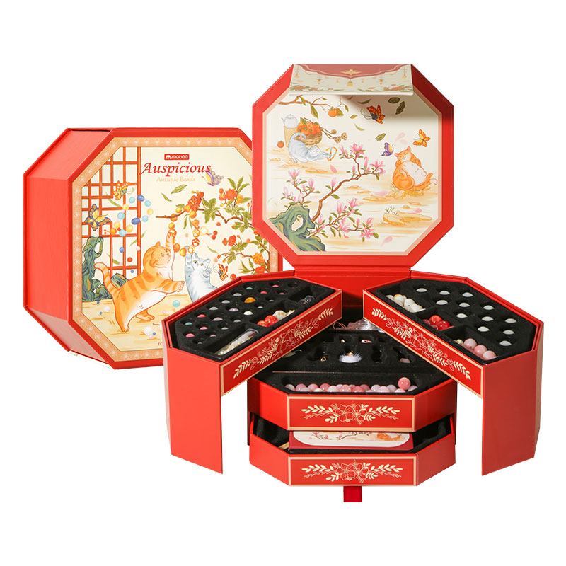 mobee星月玲珑文玩串珠礼盒手工diy材料儿童玩具项链首饰生日女孩