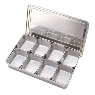 小料盒商用摆摊专用调料盒冰粉配料多格调料罐不锈钢厨房调味盒子