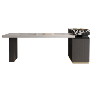 岩板岛台餐桌一体家用可伸缩新款中岛台餐厅小户型极简小岛台餐台