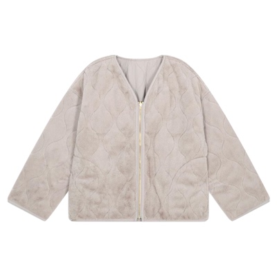 GLOBAL WORK 夹克衫25冬季新款女士毛绒温柔两穿夹棉厚外套494074