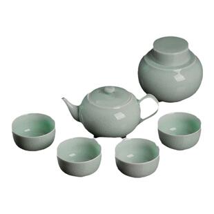廷怀窑 汝州汝瓷汝窑套组 功夫茶具套装开片汝窑茶具套装陶瓷送礼