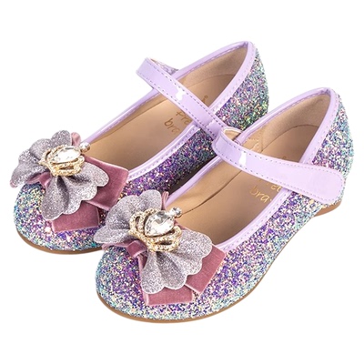 little winkaa女童水钻皇冠蝴蝶结爱心跟单鞋公主鞋PB21004