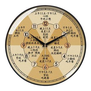 子午流注中医养生理疗馆药店静音挂钟spa会所十二时辰创意电波钟