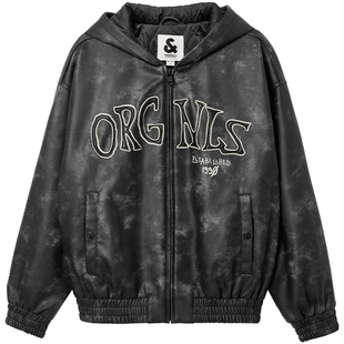 杰克琼斯男装冬季节棉服外套宽松版型连帽设计拉链字母印花设计潮