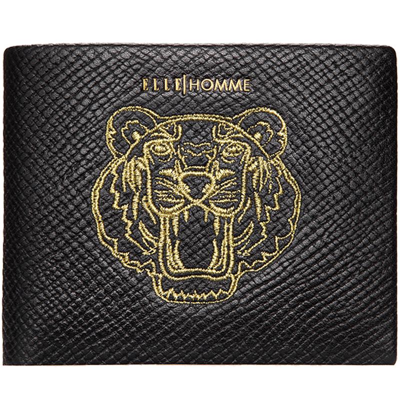 ellehomme新款男士虎头横款钱包