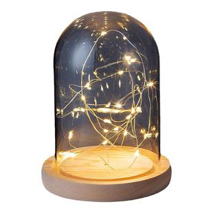 永生花防尘玻璃罩花颜茶语积木手模盲盒铃兰花小夜灯火树银花灯串