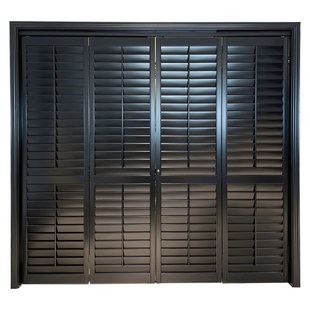 百叶门定制衣柜推拉门奶油风客厅隔断门厨房吊轨折叠门阳台百叶窗