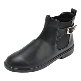 Pansy盼喜日本女鞋单靴休闲切尔西短靴平底轻便舒适女士靴子春秋