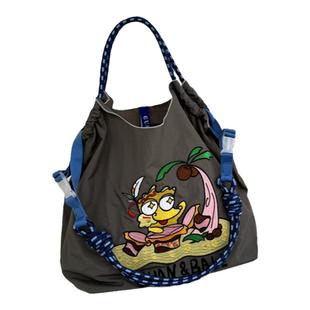 高圆圆同款包帆布ball chain包环保袋斜挎尼龙女大容量手提购物袋