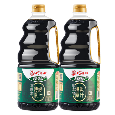 巧媳妇特级原汁酱油1.3L*2大桶零添加酿造生抽家用炒菜凉拌调味