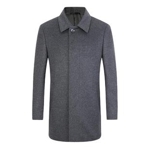 【羊毛羊绒】雅戈尔秋冬季男士大衣保暖商务休闲翻领成熟外套4466