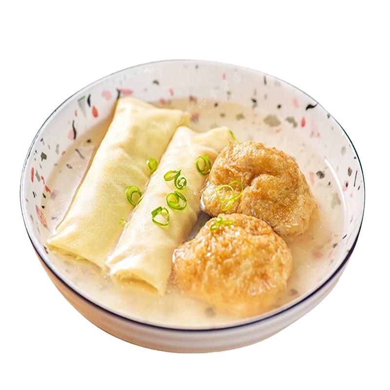 正宗老上海双档特色小吃新鲜黑猪肉鲜肉百叶包油面筋塞肉特产美食