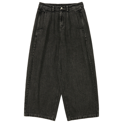 基础款纯色BF做旧牛仔裤休闲长裤