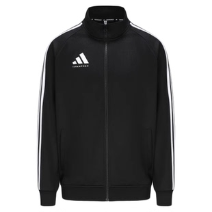 阿迪达斯春秋季外套男女黑白休闲运动新款立领梭织夹克TR30JR-BW