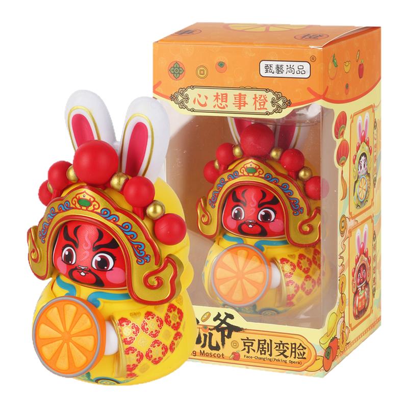 北京兔爷变脸脸谱娃娃桌面摆件创意中国风特色纪念品吉祥物伴手礼