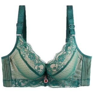 大码内衣胖mm文胸小胸平胸专用聚拢加肥90a性感蕾丝胸罩有钢圈