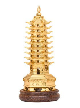 黄铜文昌塔摆件九层十三层工艺品