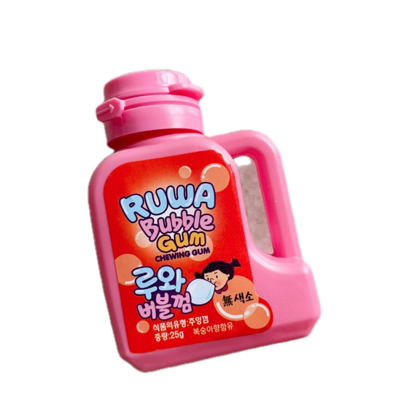 韩国进口像洗衣粉小瓶口香糖可乐桃子汽水网红食玩零食水果味