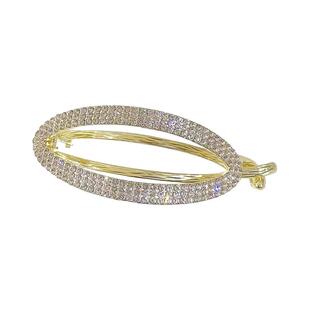 发夹女水钻青蛙扣高级感一字夹盘发神器发卡后脑勺夹子扭扭夹头饰