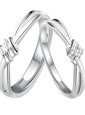 情侣款戒指纯银一对戒小众设计