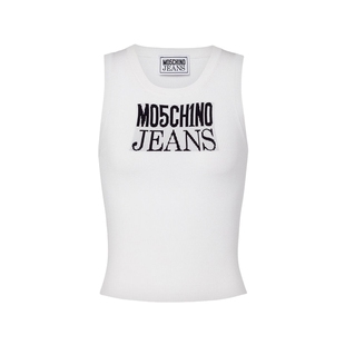 M05CH1N0 JEANS 女士带徽标的背心 MOSCHINO
