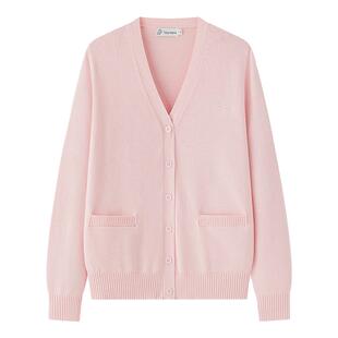 东京岁时记jk针织衫毛衣外套女早秋新款甜美粉色穿开衫上衣