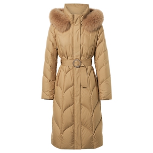 【商场同款】Lakoradior拉珂蒂女秋冬新款气质收腰狐狸毛领羽绒服