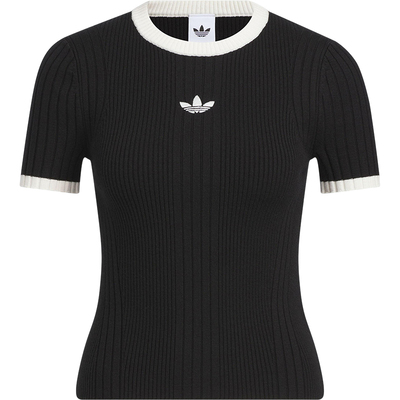 Adidas/阿迪达斯正品三叶草女士运动修身针织休闲短款短袖KS6110