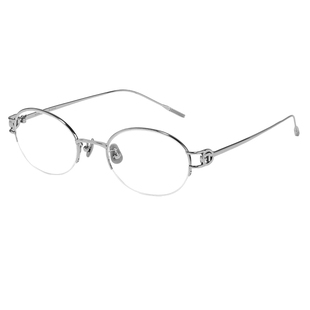清冷高智感女眼镜近视度数可配银色椭圆框温柔文艺防蓝光眼睛镜架