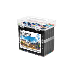 touchmark马克笔绘画套装礼盒48色油性双头儿童水彩笔幼儿园油性双头画画工具涂鸦笔画笔彩笔生日礼物