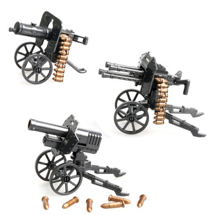 儿童拼装积木兵人第三方人仔配件武器榴弹炮火箭炮防空炮军事玩具