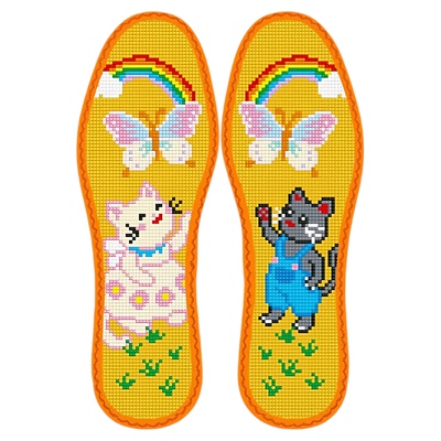 新款十字绣鞋垫手工自己绣的鞋垫