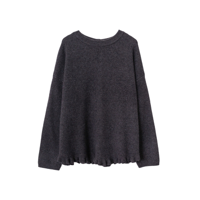 ENJOY软糯木耳边圆领打底针织衫