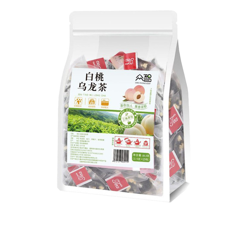 夏日冷泡白桃乌龙茶冷泡茶茶包三角包花茶水果茶独立小包装桃子茶