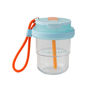 春林进口tritan吸管水杯2024新款女杯子家用喝水夏季塑料高颜值